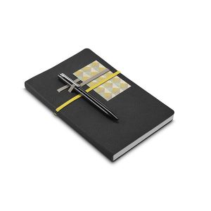 Caderno com porta caneta